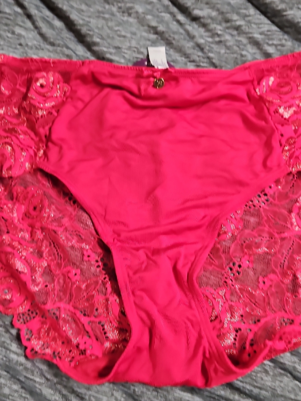Cacique Red And Gold Lace Bikini Panty